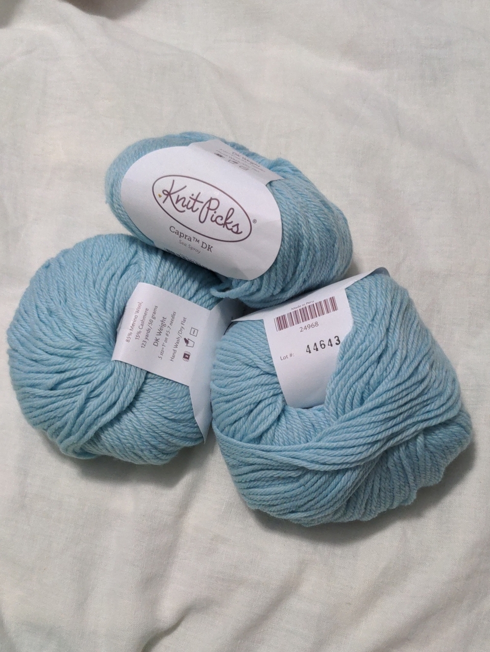 Knit Picks Capra DK In Sea Spray Lot Of 3 Skeins